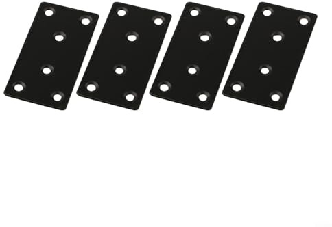 20 placas planas de reparación rectas de acero inoxidable con agujeros de tornillo avellanados para una reparación segura de muebles de madera y conexiones de valla (40 x 80)