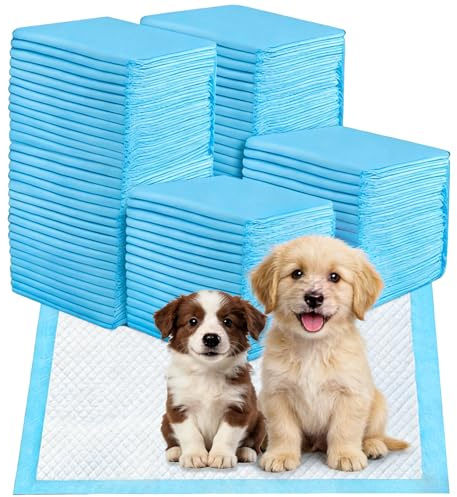 100 Stück PIPI Matten für Hunde 45×33cm – Trainingspads für Welpen, Puppy Pads Wickelunterlage, Auslaufsicheres 5-lagiges Design, Schnell Trocknende Unterlage für Welpen & Hunde