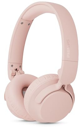 Philips TAH4000PK Cuffie wireless on-ear, 70h riproduzione, Bassi dinamici, Driver 32mm, Bluetooth6.0 Multipoint, Accoppiamento rapido, Cuscinetti/batteria sostituibili, Ripiegabili e leggere - Rosa