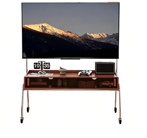 Soporte TV Pie Suelo para 40-85 Pulgadas, Inclinable Altura Ajustable,Carro TV móvil con 2 cajones,Soporte TV Mesa Mueble Esquina,Ideal para Oficina, Escuela o hogar
