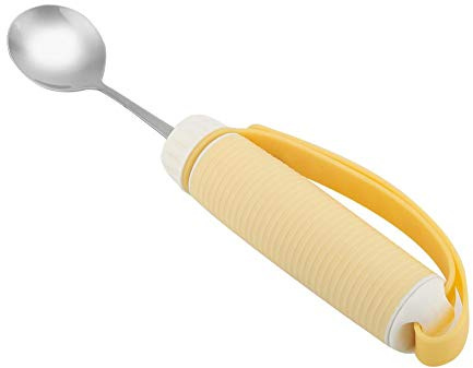 Fdit Utensilio de Cocina para discapacitados, Tenedor o Cuchara extraíble, Flexible y Giratorio (Cuchara)