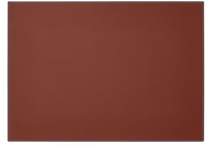 Eglooh - Palladio Deluxe - Schreibtischunterlage echtem Leder Orange Braun cm 70x50 - Elegante Nähte, blau in Kontrast und rutschfester Boden - Made in Italy
