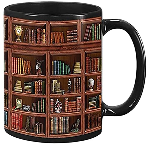 Fenteer C Griff Bücherregal Becher Neuheit Sprüche Buchliebhaber Becher Freunde