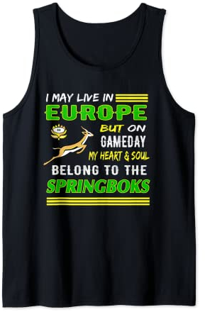 European Springbok Bokke South Africa Rugby Fan Tank Top