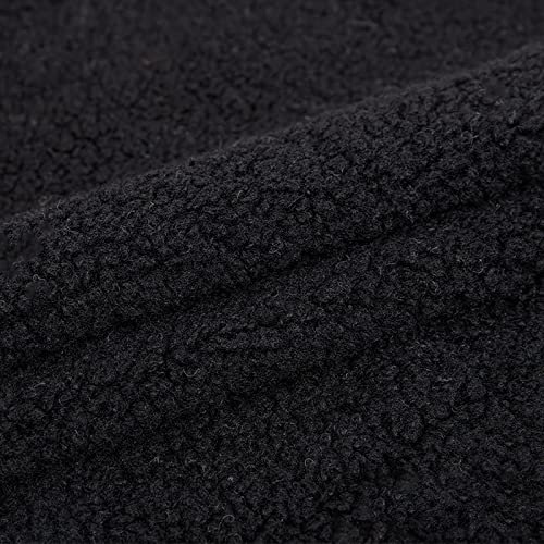 LPLND Qualität Plüschstoff Stoff aus Lammwolle Warmer Stoff deko Stoff zum nähen polsterstoff 165cm*100cm Meterware,spielzeugtauglich(Color:Schwarz)