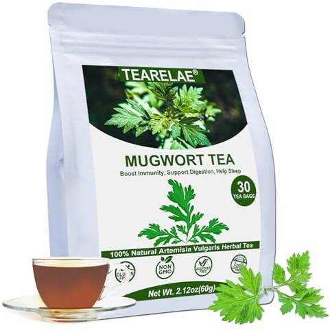 TEARELAE - Mugwort Tea - 2g x 30 Count - 100% Pure Natural Dried Herbs - Premium Mugwort Herb Dried - Non-GMO - Sulfur-free
