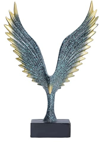 Natudeco Eagle Decorations Figurines Wing Statue Resin Desktop Sculpture Feng Shui Collectible Figurine Abstract Sculptures for Garden Office Living Room Bedroom