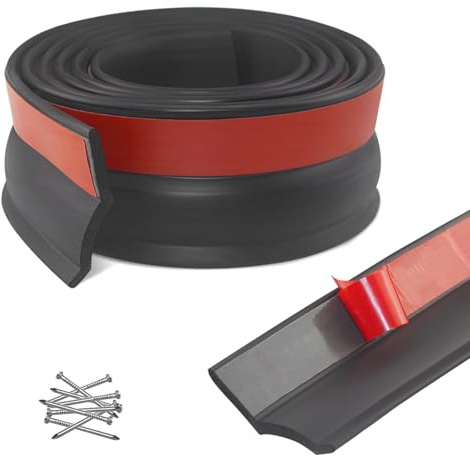SDLDEER Universal Garage Door Seal 3m, Multipurpose Garage Door Rubber Seal Strip Weather Protection with Nails