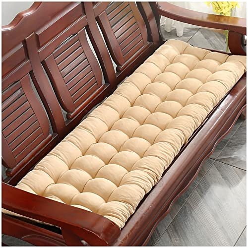 ZTGL Bankauflage 2 oder 3 Personen, Sitzkissen für Gartenbank, Polster Auflage Outdoor - Bankpolster Auflage für Sitzbank & Hollywoodschaukel, Verschiedene Größen,Beige,55x170cm(22x67inch)