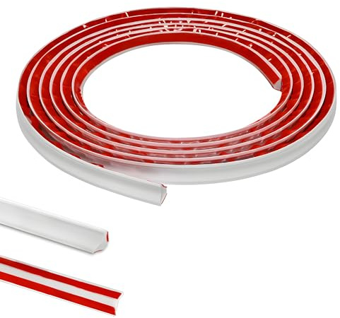 6 m PVC-Viertelkreisleiste, Sockelleiste, Zierleiste, Kunststoff-Wandeckendekoration, Kantenleiste, selbstklebend, Dichtungsstreifen, Laminatperlen, Anti-Schimmel, Sockelleiste (12 mm x 9 mm)