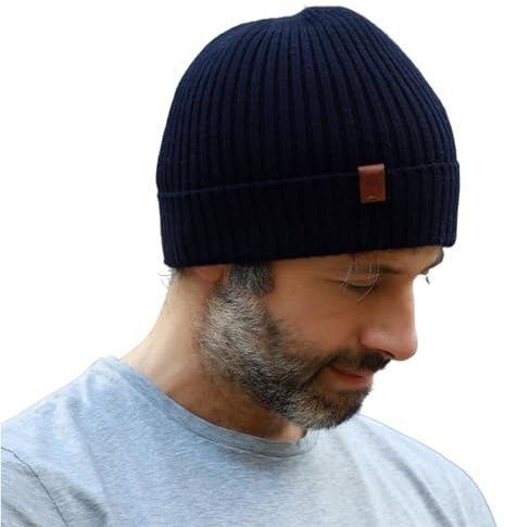 Fancet Beanie Wintermütze für Damen und Herren, für große Köpfe, für Ski | 100 % Merinowolle, isolierendes Fleece-Futter, flexible Passform, weiches hautfreundliches Gefühl, auch für große Kopfumfänge