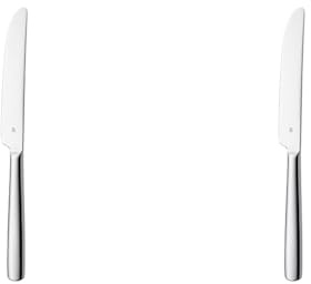 WMF Palma Menümesser mono, Monobloc-Messer, Tafelmesser Cromargan Edelstahl poliert, glänzend, spülmaschinenfest, 23.4 x 2 x 0.5 cm (Packung mit 2)