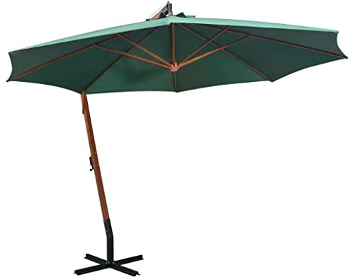 HETFTJN Ombrellone 300x300 cm Palo, Ombrellone Da Spiaggia Ombrelloni Da Giardino Ombrelloni Da Sole Ombrellone Da Pesca Adatto per Giardino Bar Terrazzo Spiaggia in Legno Verde