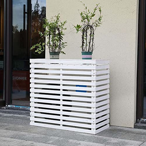 Zaunschirm für Außenklimaanlagen – hoch, wetterfeste Fensterläden, zentrale Klimaanlagenabdeckungen für Außengeräte, Blumenständer für Klimaanlagen aus Massivholz, zum Verstecken der Klimaanlage im