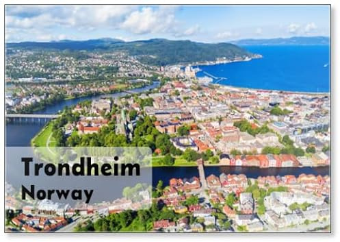 Kühlschrankmagnet Trondheim Aerial Panorama View