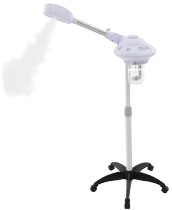 Begoniape Profi Gesichtsdampfer, 180° Ozon Bedampfer mit Aroma Steamer, Porenreiniger Dampf Spa Maschine Dampfgerät, Einziehbarer Design Gesichtssauna Verdampfe