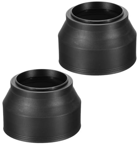 PATIKIL 49mm Camera Lens Hood, 2Pcs Rubber Collapsible Lens Protector Anti-Reflection Blocks Excess Sunlight Enhance Camera Photography for Nikon, for Fujifilm, for Pentax, for Leica