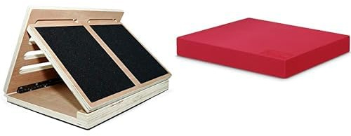 Yes4All Schrägbrett, Wadendehner aus Stahl/Holz, Verstellbarer und tragbarer Slant Board, Balance pad erwachsene für Stabilität