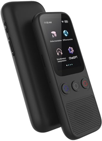 Bisofice Portable Language Translator Device, Real-time Voice & Photo Text Translator, Support 138 Languages and BT Connection, WIFI Online/Offline Translation, for Business, Learning & Travel