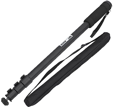 SWOOMEY Monopiede Telescopico per Fotocamere Digitali, Leggero e Portatile, in Lega di Alluminio, Nero, Supporto Stabile per Fotografia