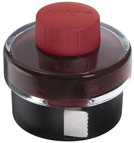 LAMY T52 Tinte sepia 50ml - Tintenglas mit Tintensammelbecken - Standfuß aus Kunststoff mit Löschpapierrrolle