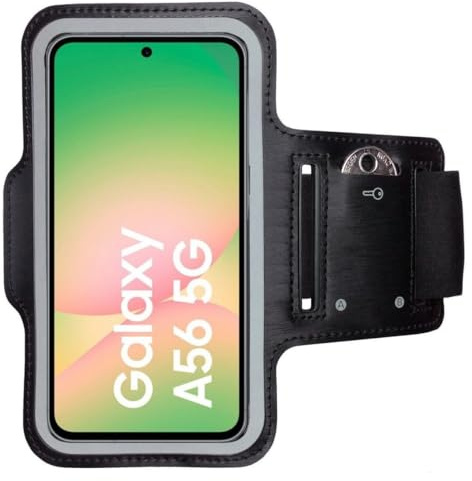 CoverKingz Sportarmband für Samsung Galaxy A56/A57- Armtasche mit Schlüsselfach Oberarm Halterung - Sport Laufarmband für Galaxy A57 Handy Armband Schwarz