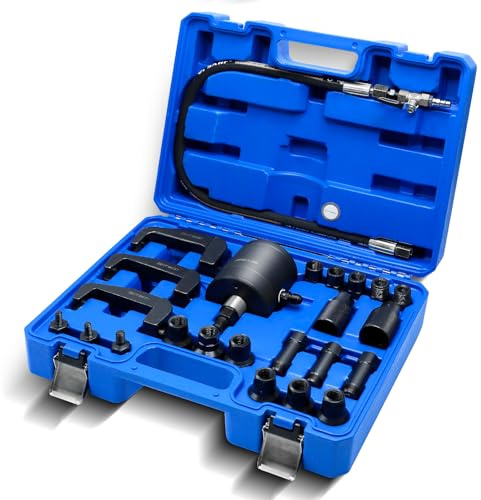 CCLIFE Juego de 24 piezas, Extractor de inyectores diésel con garra neumática, Extractor de inyectores con adaptador, Compatible con Bosch Delphi Denso Siemens, Azul-DIB