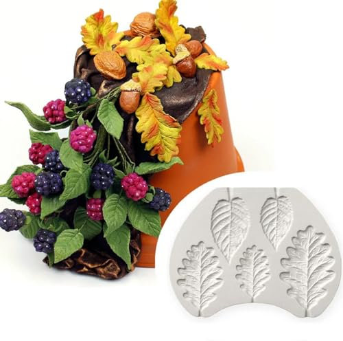 Moldes para hacer jabón, 10,5 x 8,4 cm, decoración de encaje para tartas, hojas de flores, herramientas de cocina, para hornear, postre, pasteles, chocolate, plantas, hojas, molde de silicona