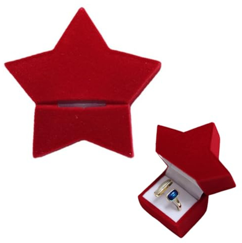 GXGM Schmuck Ring Box Aufbewahrungsbox Hochzeit, Vorschlag, Weihnachten Valentinstag Einkaufszentrum Theke Schmuck Display Geschenkbox Weihnachtsgeschenke (Rot)
