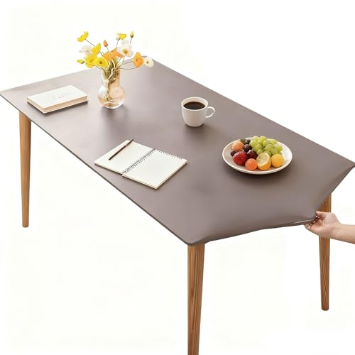 Tischdecke Abwischbare, 90×150 cm Rechteckige PVC Tischdecke mit Gummizug, Wasserdicht, Wetterfest & Pflegeleicht, Abwaschbare Tischfolie für Küche, Esstisch, Garten, Balkon, Camping & Picknick