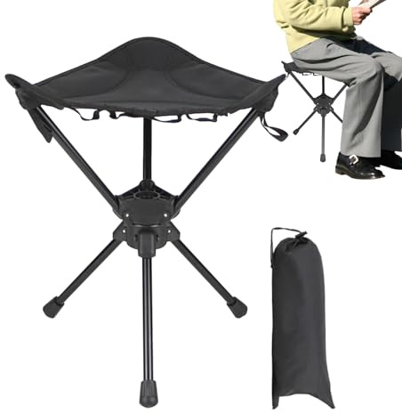 Sionhiuo Silla con mochila, silla de giratoria, taburete de para caza, camping, jardín, actividades de ocio