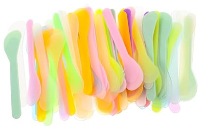 UKCOCO 100pezzi Spatole Cosmetiche in Cucchiaio per Crema Viso Spatole per Maschera Viso per Crema Applicatori Cosmetici Colore Casuale