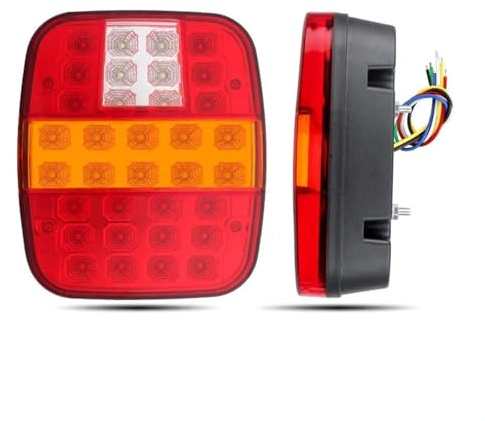 Xgupxuc Luces Traseras LED Para Jeep Para Wrangler CJ YJ JK 39 Luz Trasera Para Camión Luz Freno Luz Marcha Atrás Señal Giro Lámpara Matrícula Freno Faros Traseros(2 piezas)