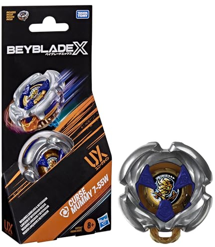 Hasbro Beyblade X Curse Mummy 7-55W UX Booster Pack Set mit Takara Tomy Kreisel (Abwehr-Typ), Kampfkreisel-Spiel, Spielzeug, ab 8 Jahren