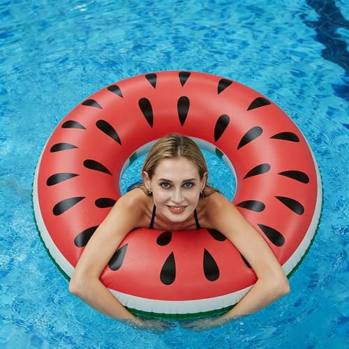 Schwimmring, Schwimmring Erwachsene, Donut S-chwimmring, Wasser Ring, Wassermelonen-Schwimmschlauch, Gummiring zum Schwimmen, Sommer Wasser Spielzeuge für Strandurlaub Sommerpool Party
