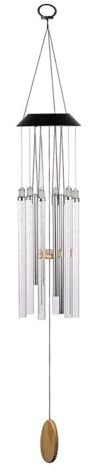 Bemonew Carillon éolien solaire avec 6 tubes LED - Étanche - Pour jardin, terrasse, cour, porche
