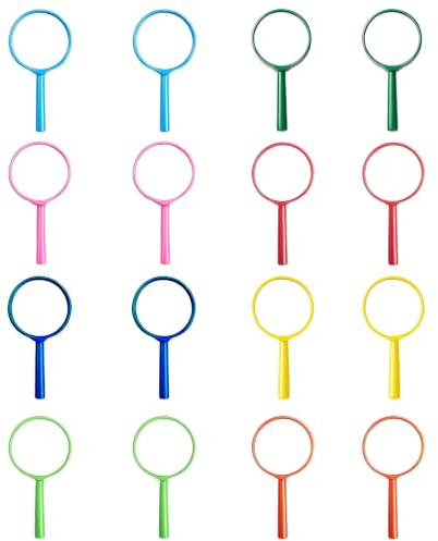 16 Pezzi Lente di Ingrandimento per Bambini, Mini Lenti di Ingrandimento, Lenti di Ingrandimento in Plastica Colorata, per attività all'aperto, regalo di compleanno per bambini, in 8 colori Lupen