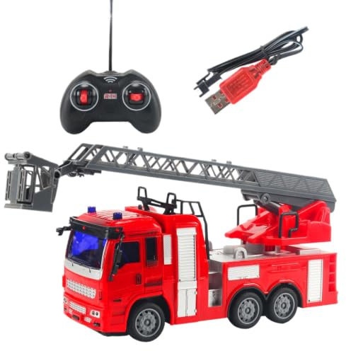 Générique de Camion de Pompiers Tout-Petits – Véhicule de Camion de | Pompiers télécommandé avec Effets d'éclairage, Jouet interactif de Style Construction éducatif