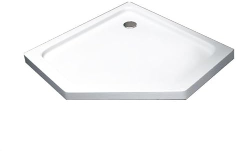 Glaszentrum Hagen - 100x100x5cm - 5eck - Duschtasse - Duschwanne - Extra Flach - Extra Verstärkt - Sanitäracryl - incl. Siphon