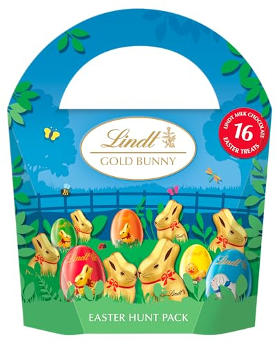 Lindt Gold Bunny Hunt Pack Milk Chocolate 160g – Individually Wrapped Chocolate Bunnies – Easter Egg Hunt Chocolate – Easter, gift