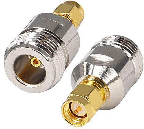Boobrie SMA Male to N Type Female Connector N Type Female to SMA Male Adapter RF Connector WiFi Antenna Adapter for Antenna Broadcast Radios WiFi 2 Pack