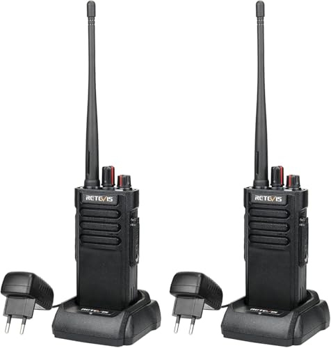 Retevis RT29 Walkie Talkie mit Großer Reichweite, Professional Funkgeräte Wasserdicht IP67, 3200mAh, VOX, 16 Kanäle, Robustes Funkgerät für Baustelle Jagd Farm (Schwarz, 2 Stück)