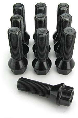 JOM Car Parts & Car Hifi GmbH 770027 Radbolzen Kegelbund M14 x 1,25 / 38mm, 10 Stück, schwarz