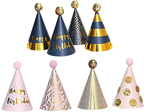 8 Piezas Sombrero de Fiesta, Cumpleaños de Sombrero de Fiesta, Decoración Cumpleaños de Sombrero de Fiesta, Adecuado para Celebraciones de Cumpleaños con un Ambiente Fiesta Alegre (Ocho Modelos)