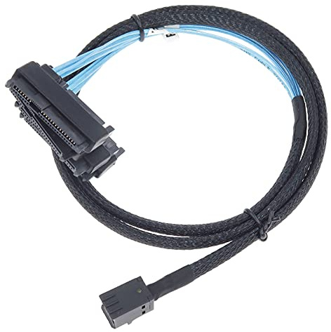 EDIMS Mini SAS to SAS Cable Breakout Internal Fan-Out HD SFF-8643 to SFF-8482 29Pin with Sata Power for Raid Controller to HDD 1M Length