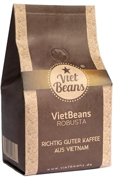 VietBeans 100% Robusta – Gemahlener Röstkaffee - Kaffeespezialität aus Vietnam - Kräftig und würzig – 250g