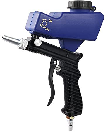 hzexun Pistolet de Sablage Pneumatique, Sableuse à Main Abrasif Portable, Petite Sableuse à Puissance, Pistolet de Sablage à Air Pour Enlever la Rouille, la Peinture, la Graisse