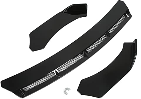 Pasamer Frontstoßstangenlippenspoiler, ABS Universal Frontstoßstange Bodykit Frontstoßstangenlippe Fester Frontspoiler mit Schraube für die Fahrzeugmodifikation(Schwarz)