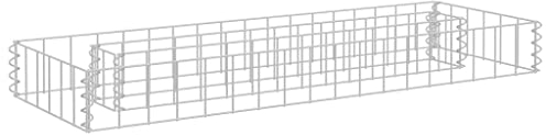 vidaXL Lit Surélevé à Gabion Jardinière à Gabion Jardin Parterre Surélevé de Fleurs Plantes Terrasse Extérieur Acier Galvanisé 90x30x10 cm