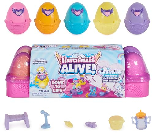 Hatchimals Alive Eierkarton Spielset - mit 5 Mini-Figuren in selbst-schlüpfenden Eiern und 11 Accessoires zum Thema Musik, für kreativen Spiel- und Sammelspaß, Spielzeug für Kinder ab 3 Jahren